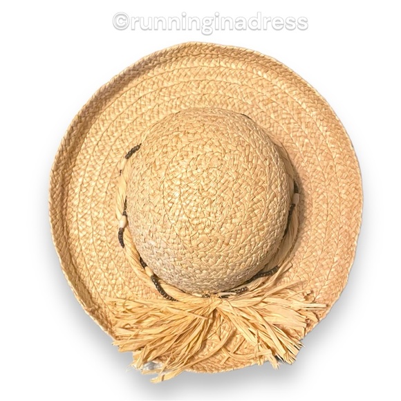 The Scala Collection Rolled Brim Straw Hat With Beads & Straw Bow Band - Picture 4 of 14